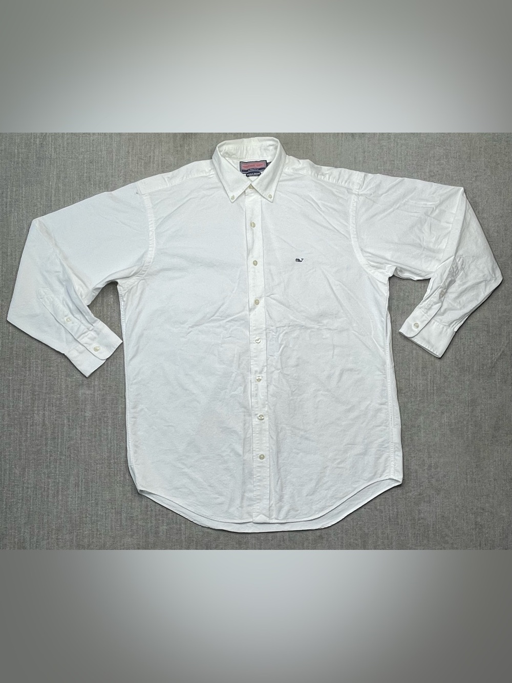 VINEYARD VINES by Shep and Ian L Whale Shirt solid White made in Hong Kong